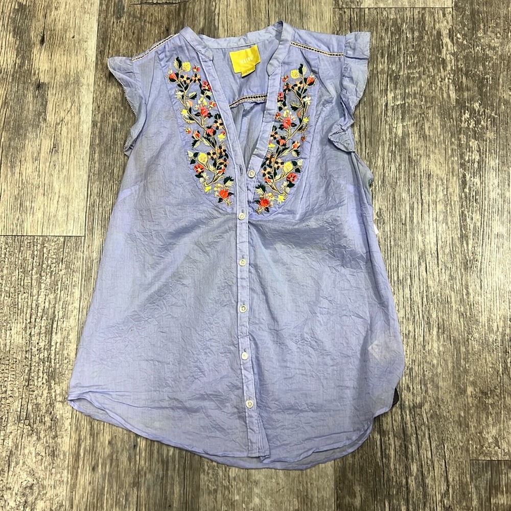 Anthropologie Maeve Threadbloom Blouse